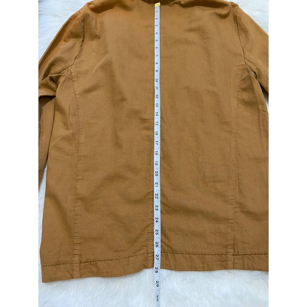 Free People Tan Brown Linen Cotton Oversized Blazer Jacket X-Small Preppy - Picture 13 of 15